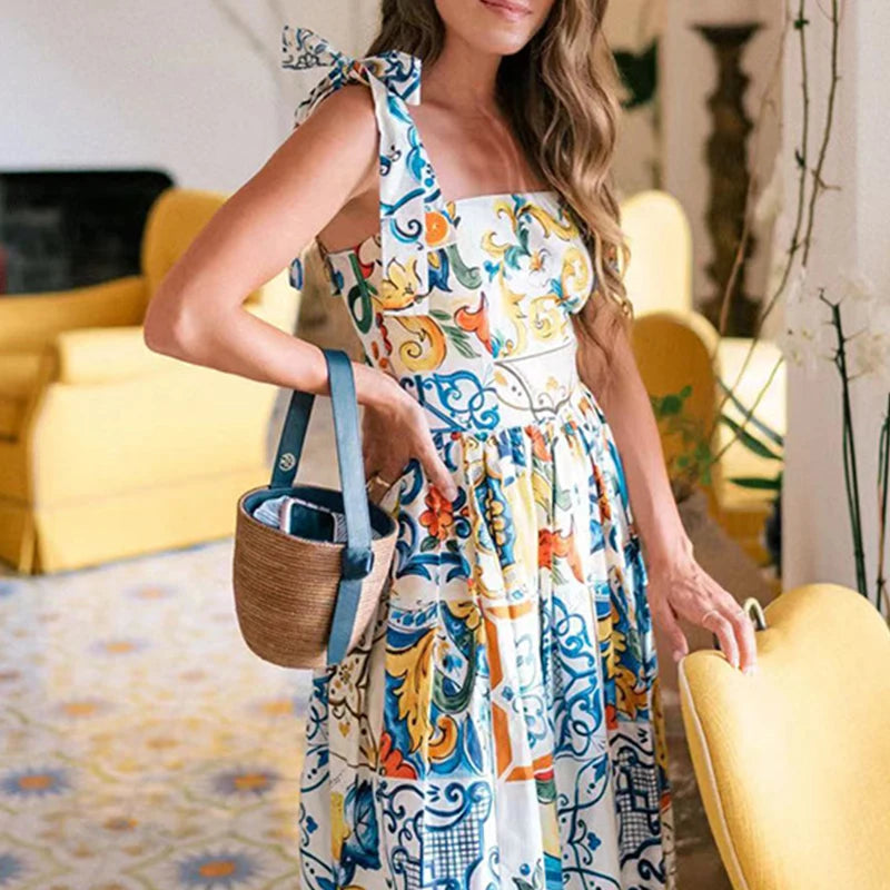 Summer Dress in Mosiac Prints