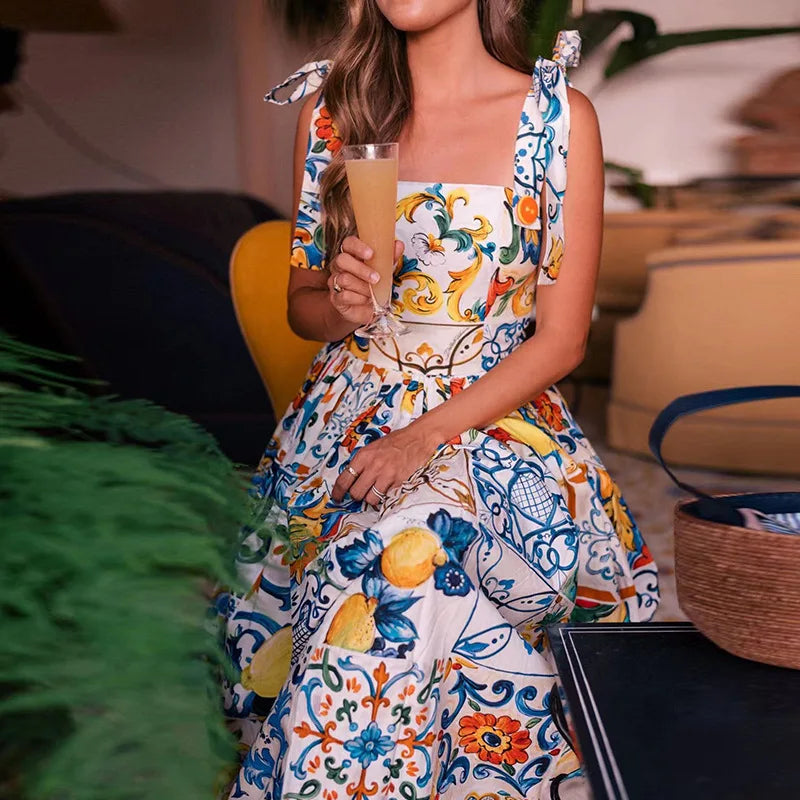 Summer Dress in Mosiac Prints