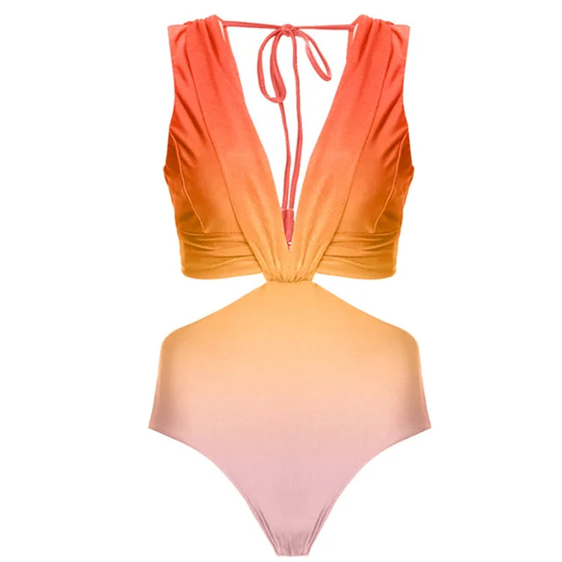 Gradient Swimsuit - with Skirt Coverup Option